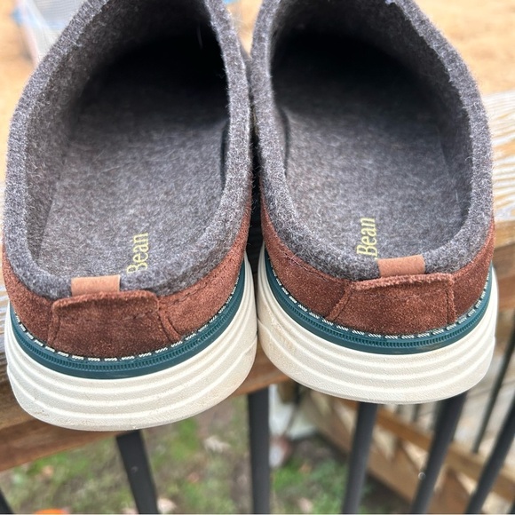 L.L.Bean Downeast Clogs in a gray wool blend and brown suede Men’s 11 main image 4